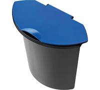 Helit h6106593 abfalleinsatz avec couvercle 6 l noir/couvercle bleu