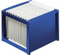 helit H6110034 - Boîte à dossiers suspendus „the rack“ bleue | Pour environ 40 dossiers suspendus, système de rangement empilable, 38 x 36 x 27,2 cm
