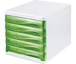 helit h6129450 économie de tiroirs avec 5 compartiments peut être écrit sur Gris/Gris clair/Vert Translucide