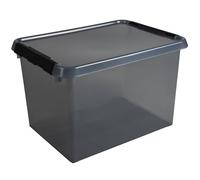 helit H6165108 - Boîte de rangement the comfort-line 22 L - gris transparent, boîte de rangement avec couvercle
