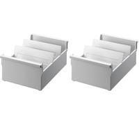 Helit H6201382 Bac à fiches A5 orientation paysage 282 x 347 x 234 mm (Gris clair) (Lot de 2)