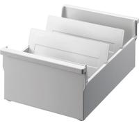 helit Bac à cartes A5 horizontal gris clair non équipé avec 2 planches de rangement