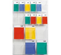 Helit h6259602 wanddisplay deluxe, 12 compartiments 1/3, 6 compartiments format a4/format a4 haut (transparent)