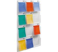 Helit h6259702 wanddisplay clearly, 12 compartiments, format a4, très transparent