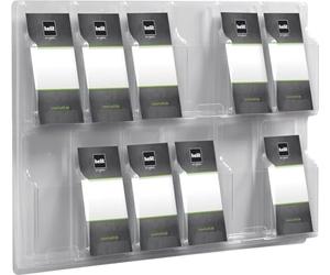 Helit h6259802 wanddisplay deluxe 12, poches, 1/3, format a4 très transparent