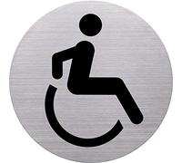 Helit Pictogramme H6271200 en acier inoxydable Ø 115 mm pour fauteuil roulant autocollant