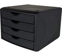 helit H6429595 Boîte de rangement à tiroirs « the green chameleon » en plastique recyclé certifié Blauer Engel Anthracite/noir, 1 pièce