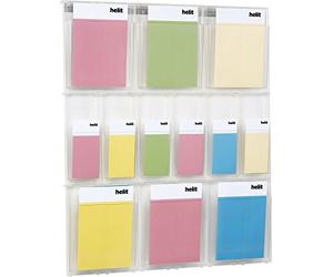 helit h6811002 Kit Présentoir mural PLACATIV, 6 poches 1/3 DIN A4, haut, transparent