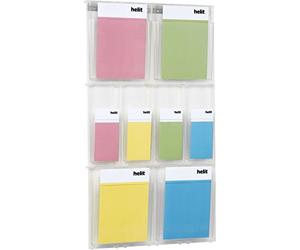 Helit H6812202 Porte-revue mural 4 compartiments Grande transparence A4