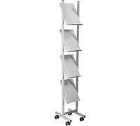 helit h6813399 en plastique 4 étroit Étagère de rangement pour 1 x DIN A4 Gris argenté