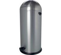 Helit helit poubelle à pédale "the step dome" , 52 litres, argent noir G