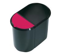 Helit Corbeille A Papier Duo-System, Ovale, Pe, Noir/Rouge