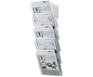 Helit helit - Prospektspender - geeignet für Wandmontage H6103102 Porte-brochures transparent DIN A4 Nombre de compartiments 5 1 pc(s) (l x H x P) 241 x 578 x