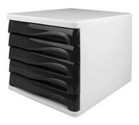 Boîte de classement Helit Module de classement 'the wave', 5 tiroirs, blanc/noir