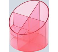 helit Multicanaux Economy Transparent 4 compartiments rouge