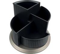 Helit multipot à crayon Linear, 4 compartiments,rotatif,noir G