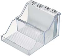 helit Petit bac à fiches A8 horizontal transparent équipé