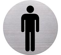 Helit Pictogramme WC pour homme Ø 115 mm – autocollant acier inoxydable – H6270900