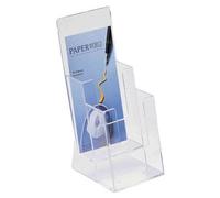 Helit Porte-brochures de table H2351502 – 2 poches pour 1–3 brochures DIN A4, transparent, haut