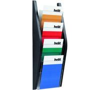 Helit Porte Brochure Mural, A4 Portrait, 4 Compartiments,