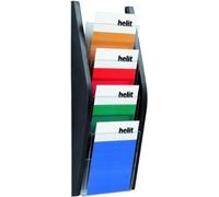 Helit Porte Brochure Mural, A4 Portrait, 4 Compartiments,