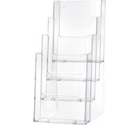 helit Porte-brochures de table DIN long 4 compartiments transparent en acrylique