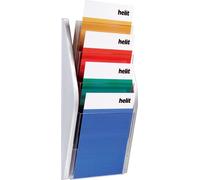 helit Porte-prospectus H540xl280xP80mm DIN A4 vertical argent Quantité:1
