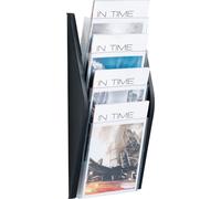 helit Porte-brochures mural DIN A4 vertical 4 compartiments noir