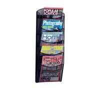 helit Porte-brochures mural Mesh A4 vertical 5 compartiments noir