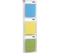 helit h6810702 Kit Présentoir mural PLACATIV, 3 poches, DIN A4, haut, transparent