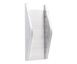 helit Porte-prospectus H540xl280xP80mm DIN A4 vertical argent Quantité:1