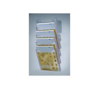 helit Porte-prospectus mural 5 compartiments format A4 plastique gris transpa...