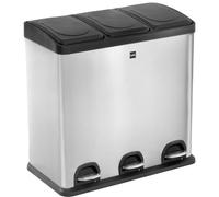 helit poubelle à pédale "the seperator" 3 x 20 litres argentée en inox