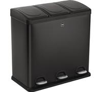 helit poubelle à pédale "the seperator" 3 x 20 litres noir en plastique