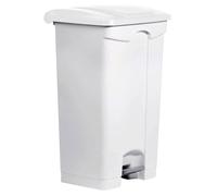helit poubelle à pédale "the step" 90 litres blanc / blanc