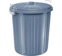 helit Poubelle avec couvercle gris 55 litres