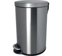 helit Seau à maquillage à pédale "Classic" 5 litres argent inox