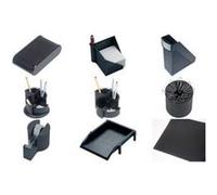 helit - Sous-mains "Linear" , 400 x 530 mm, noir PVC, verso en film mousse (dissimulé des flammes) (H2522595) Noir G