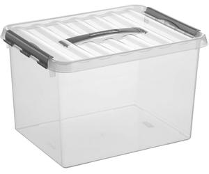 helit sunware H6160402 - Boîte de rangement „the q-line“ 22 L | Boîte de rangement transparente avec couvercle pour un rangement clair