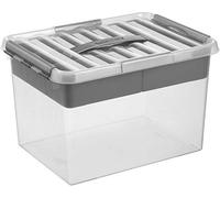 helit sunware H6161002 - Boîte de rangement "the q-line", 22 litres, avec couvercle, transparent, 1 pièce