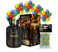 Hélium Grande Bouteille Gaz d'Hélium pour 30 Ballons + Lot 50 Ballons Biodégradables Multicolore - Bonbonne Je