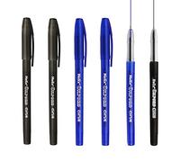 Helix Oxford Curve Lot de 6 stylos à bille Pointe Aiguille 1 mm Encre Noir et Bleu