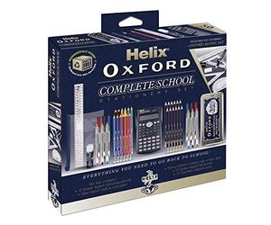 Helix Oxford Ensemble Complet de Fournitures Scolaires Helix Oxford Comprenant Un Ensemble de mathématiques, stylos, règle, Calculatrice Scientifique et Plus Encore - Idéal pour l'école secondaire ou