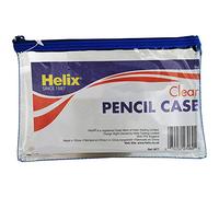 Helix Réf M77040 Trousse à crayons PVC Zip coloré Transparent 200 x 125 mm (Import Royaume Uni)