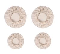 Hell Blues Lot de 4 couvercles de bol/bocal en lin respirant, tissu lavable en machine, couvercles en tissu bio pour bocaux Mason - Couvercles de bols petits à moyens (2M, 2S)