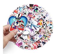 Hell Boss Autocollants 50Pcs Décalcomanie Graffiti Blitzø Buckzo Figurine Carnet De Notes Autocollant Moxxie Décalcomanie Pour Tablettes Tasse Skateboard Vélo Casque Autocollants Décoration