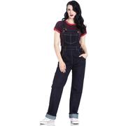 Hell Bunny Elly May 40s 50s Bleu Marine Salopette Jeans
