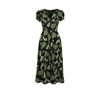 Hell Bunny Gaia Dress Femme Robe Longue Noir/Vert M 100% Viscose