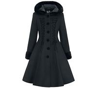 Hell Bunny Manteau Amaya Femme Manteaux noir XXL 90% Polyester, 8% Viscose, 2% Elasthanne
