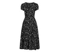 Hell Bunny Robe Hello Goodbye Femme Robe Longue Noir/Blanc S 100% Viscose
